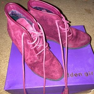 Madden Girl Wedge Heel Suede Boots